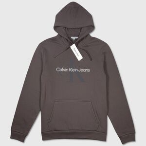 Calvin Klein Pullover Graphic Hoodie - NWT Mens XL - Chocolate Brown - #48587-E1